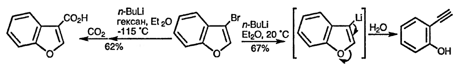 Рисунок 1. Раздел 18.3. Реакции с основаниями; реакционная способность C-металлированных бензо[<em>b</em>]тиофенов и бензо[<em>b</em>]фуранов