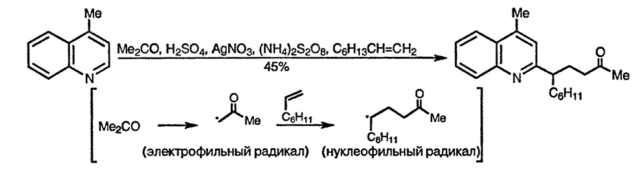 Рисунок 4. Раздел 2.4.1. Реакции гетероциклических соединений с нуклеофильными радикалами. Реакция Минисци