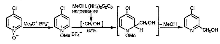 Рисунок 6. Раздел 2.4.1. Реакции гетероциклических соединений с нуклеофильными радикалами. Реакция Минисци