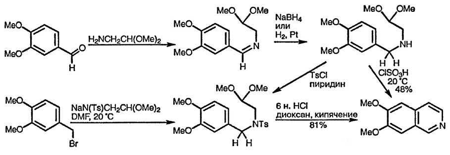 Рисунок 3. Раздел 6.16.1.4. Изохинолины из арилальдегидов и 2,2-диэтоксиэтиламина