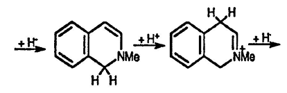 Рисунок-ответ № 5. Глава 6. Напишите механизм восстановления иодида 2-метилизохинолиния в 2-метил-1,2,3,4-тетрагидроизохинолин при взаимодействии с боргидридом натрия в этаноле.